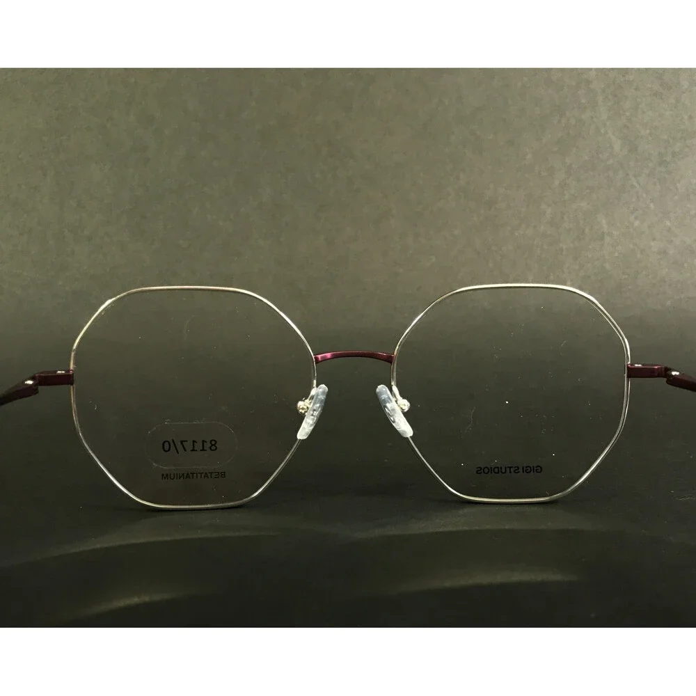 Gigi Studios Eyeglasses Frames ALEGRIA 8117/0 Gray Matte Red Bordeaux 53-17-140